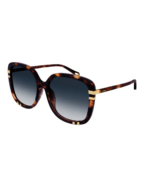 Full Frame Oversized Sunglasses, Tortoise/Blue