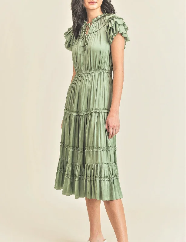 Kianna Short Sleeve Dress, Sage