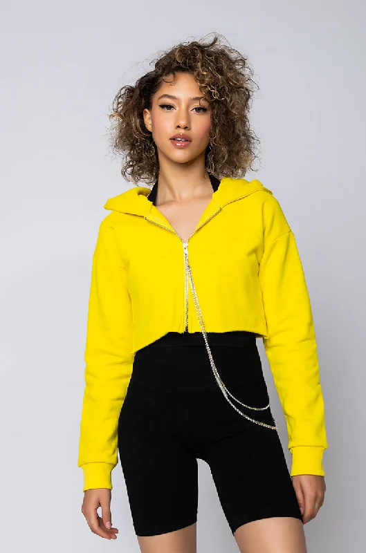 LOVE IS BLIND ZIP CROP TOP YELLOW