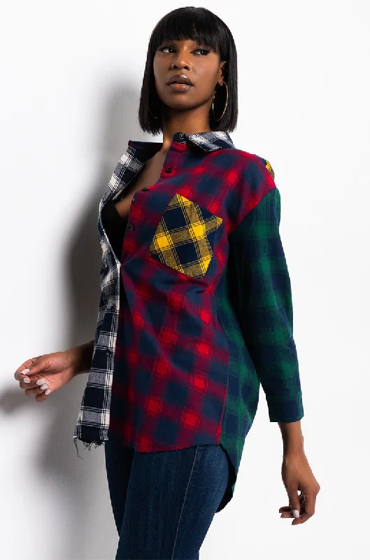 MARIANNA MULTI COLORED PLAID SHIRT