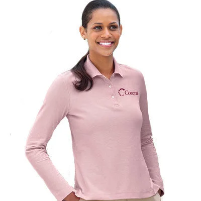 Devon & Jones Ladies' Pima Pique Long-Sleeve Polo Shirt