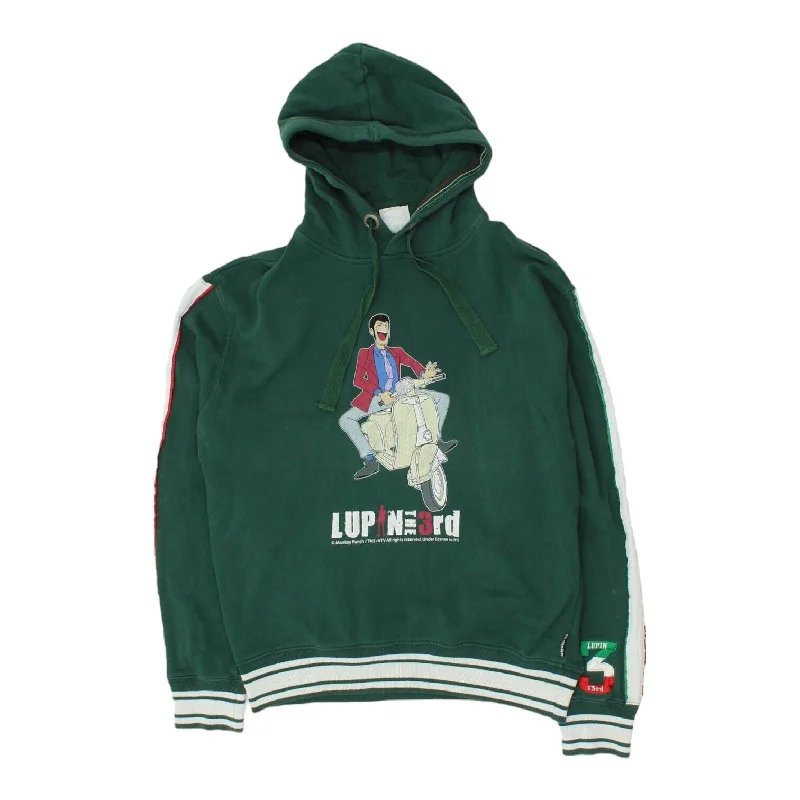 Lupin The 3rd Mens Green Pullover Hoodie | Japanese Manga Series Anime VTG