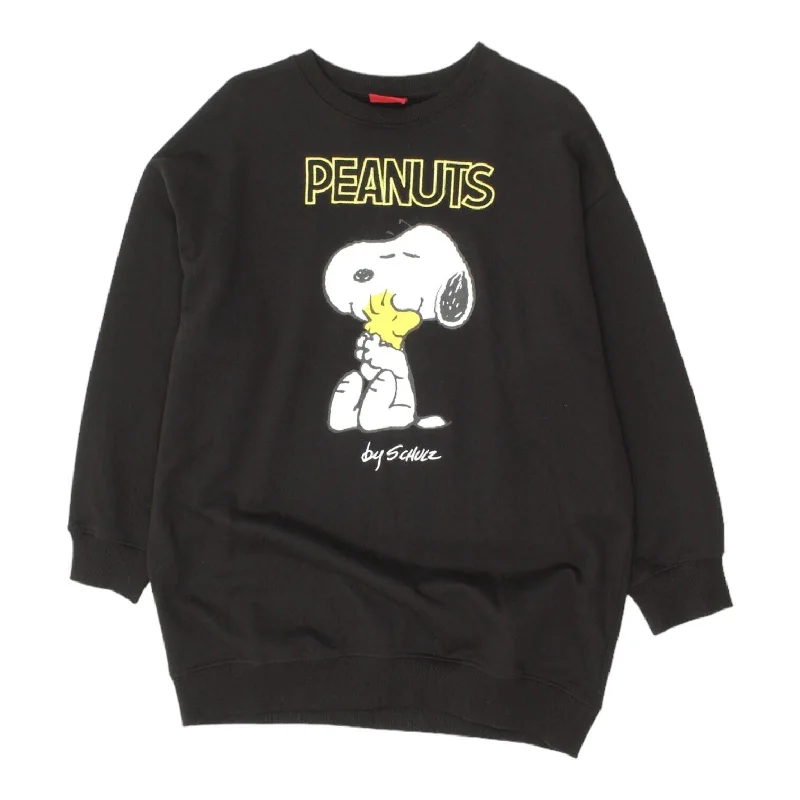 Peanuts By Schulz Snoopy Mens Black Sweatshirt | Comic Cartoon Character Jumper