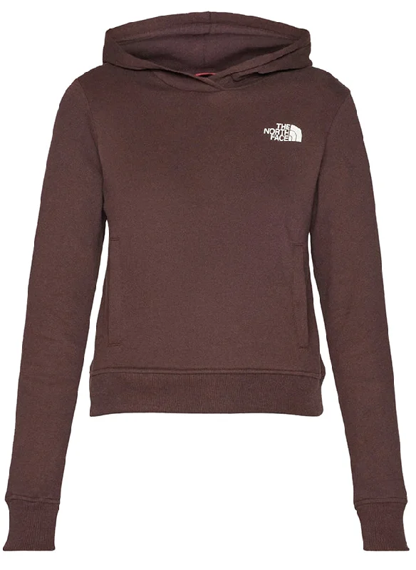 The North Face Womens Nuptse Face Hoodie Coal Brown