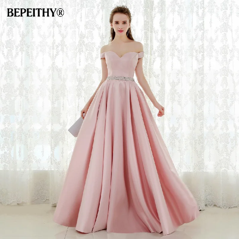 A-line Long Evening Dress Vintage Off The Shoulder Prom Tunics Winter warm