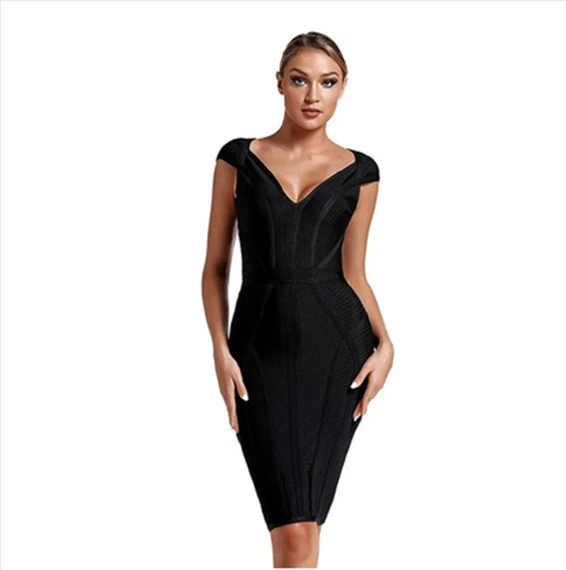 Sexy Green Bodycon Evening Dress Square Neckline Feminine