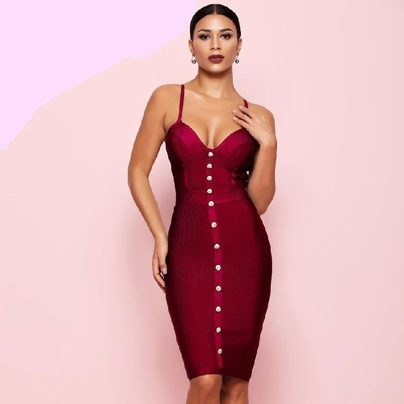 Elegant Sleeveless Gold Button Celebrity Party Dress Tunics Travel practical