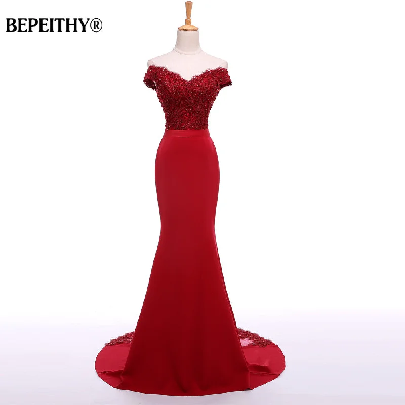 Sexy Off The Shoulder Long Evening Dress Tunics Ceremony elegant