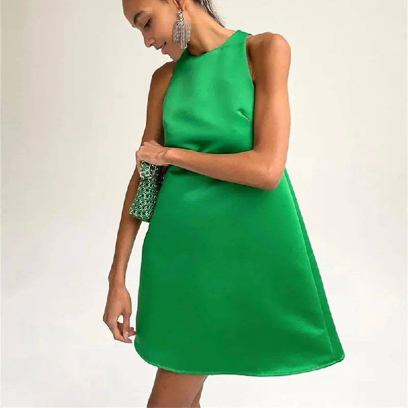 Satin Sleeveless A-Line Party Dress Tunics Bestseller popular