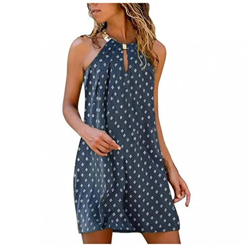 Summer Dress for Women Sexy, Womens Dress Trendy Sleeveless Neck Dress Maxi Cocktail Beach Party Dress | Original Brand Satin Halter Glamorous