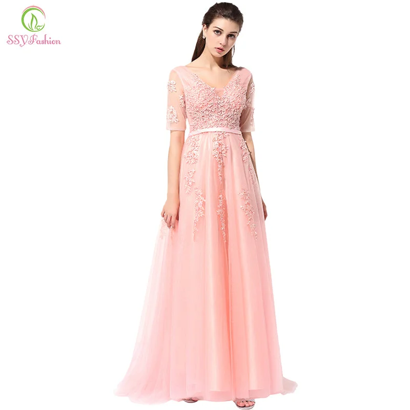 The Bride Banquet Sexy V-neck Half Sleeves Party Dress Tunics Leisure comfortable