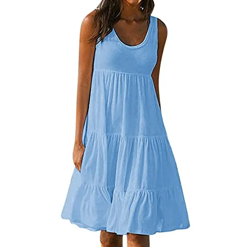 Women Dresses Promotion Sale Clearance, Ladiess Fashion Holiday Summer Gradient Print Sleeveless Party Beach Dress Plus Size Dress Party Dress Vintage Dress UK Size S - XXXXL | Original Brand Tunics Chic elegant