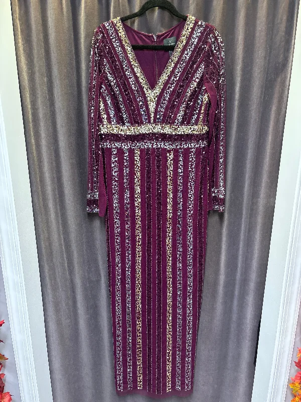 Adrianna Papell Sequin Stripe Evening Dress - Size 14 Tunics Hiking breathable