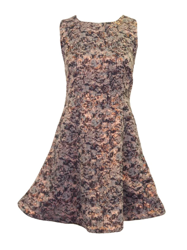 Allison Collection Metallic Jacquard Party Dress Tunics Sophisticated sleek