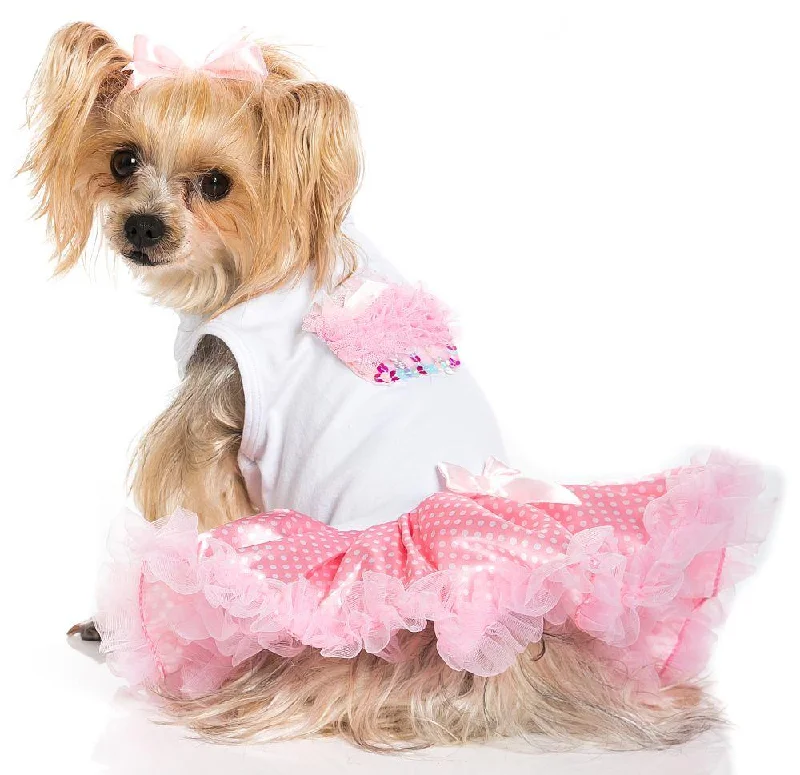 Pawpatu Pink and White Cupcake Birhday Party Dress for Pets Tunics Practical easy-care