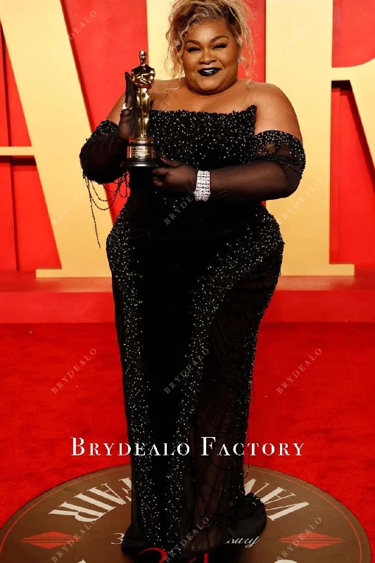 Da'Vine Joy Randolph Black 2024 Oscars After Party Dress Tunics Sale discount