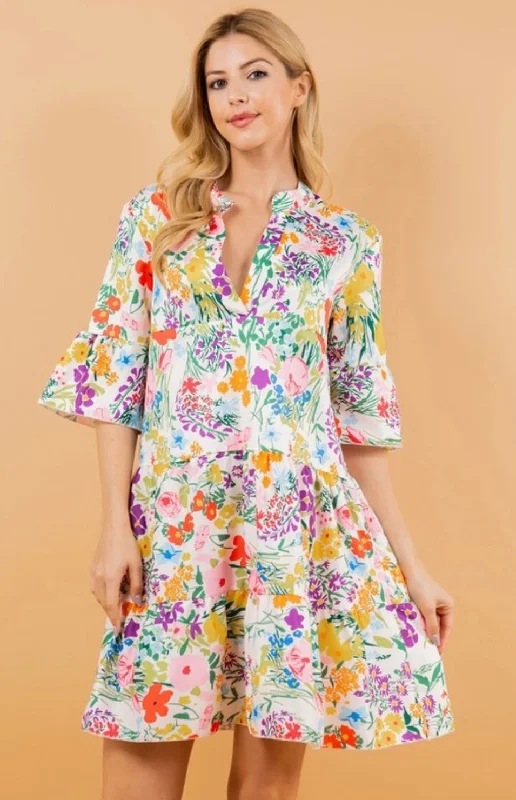 Luxe Garden Tea Party Dress Tunics Practical easy-care