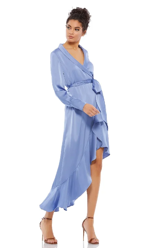 Periwinkle Long Sleeve High Low Party Dress 12506 Tunics Party sparkling
