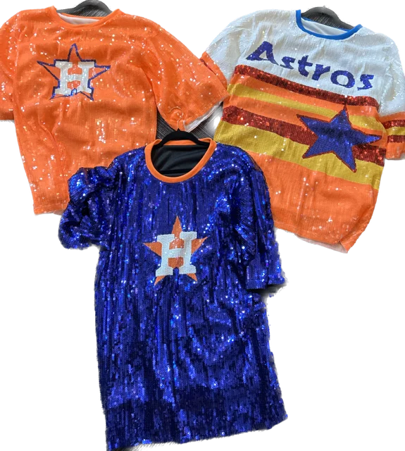 Sequin Astros One Size Party Dress Tunics Vintage classic
