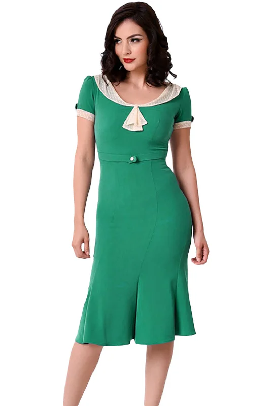 Stop Staring Green Ivory Vintage Party Dress Tunics Corduroy durable