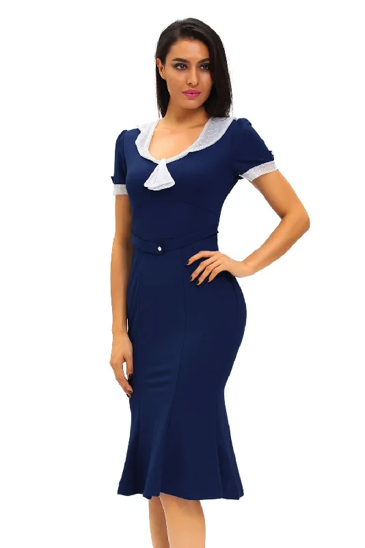 Stop Staring Navy Ivory Vintage Party Dress Tunics Distressed trendy
