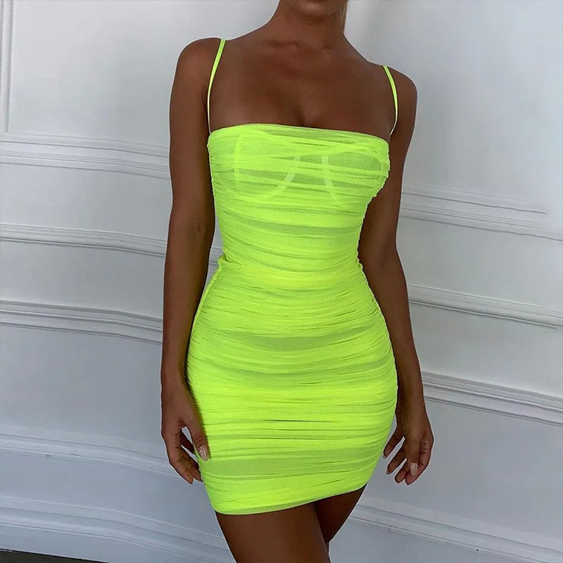 Summer Women Spaghetti Straps Sash Sexy Club Party Dresses Tunics Designer luxury