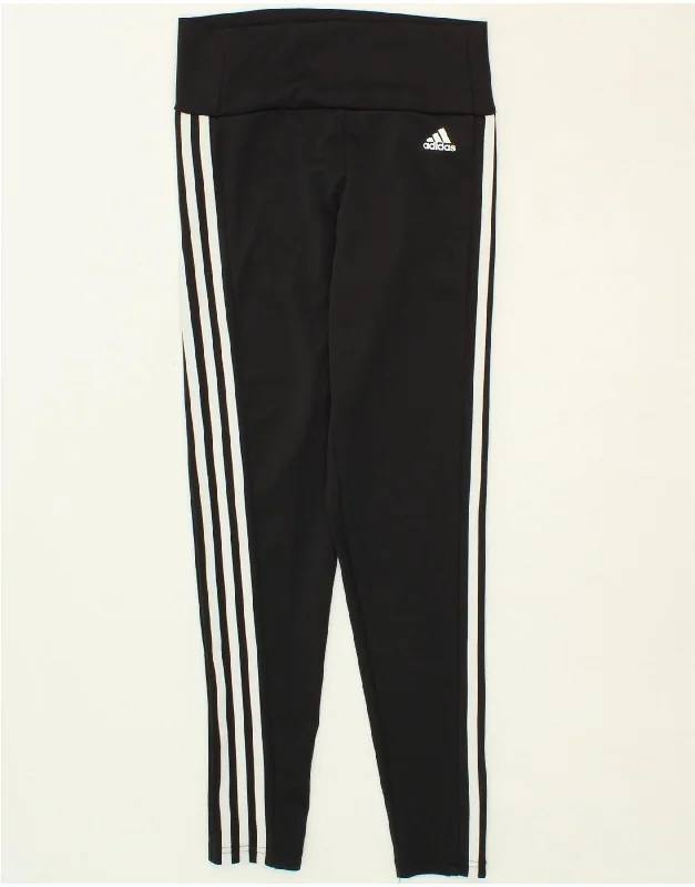 ADIDAS Womens Aeroready Leggings UK 8/10 Small Black Polyester Stylish Ankle-Length Leggings