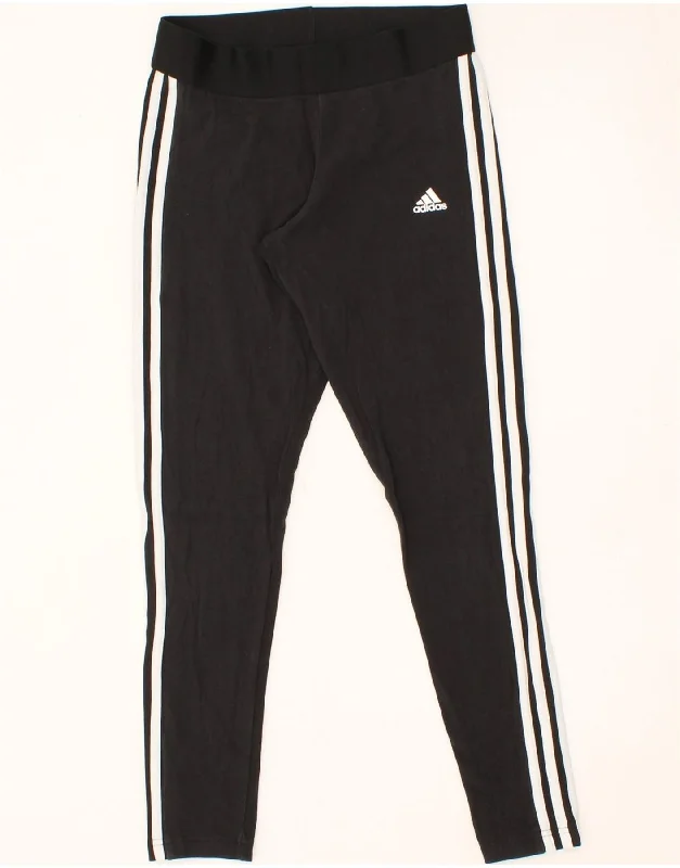 ADIDAS Womens Leggings UK 12/14 Medium  Black Trendy Spandex Leggings