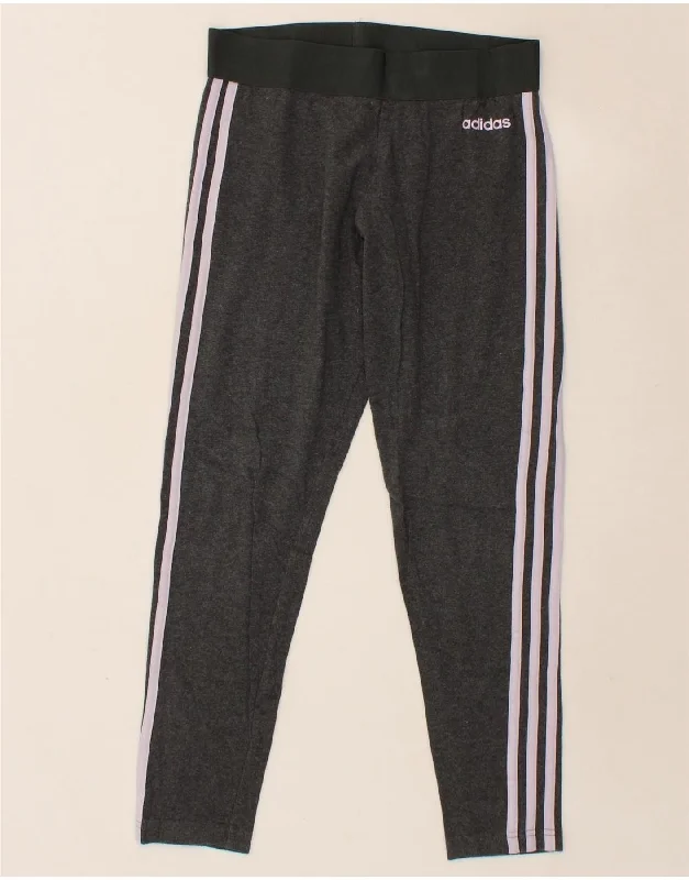 ADIDAS Womens Leggings UK 12/14 Medium  Black Cotton Fashionable Sports Compression Leggings
