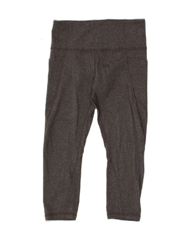 ATHLETA Womens Capri Leggings UK 10 Small Grey Nylon Comfortable Stretch Leggings