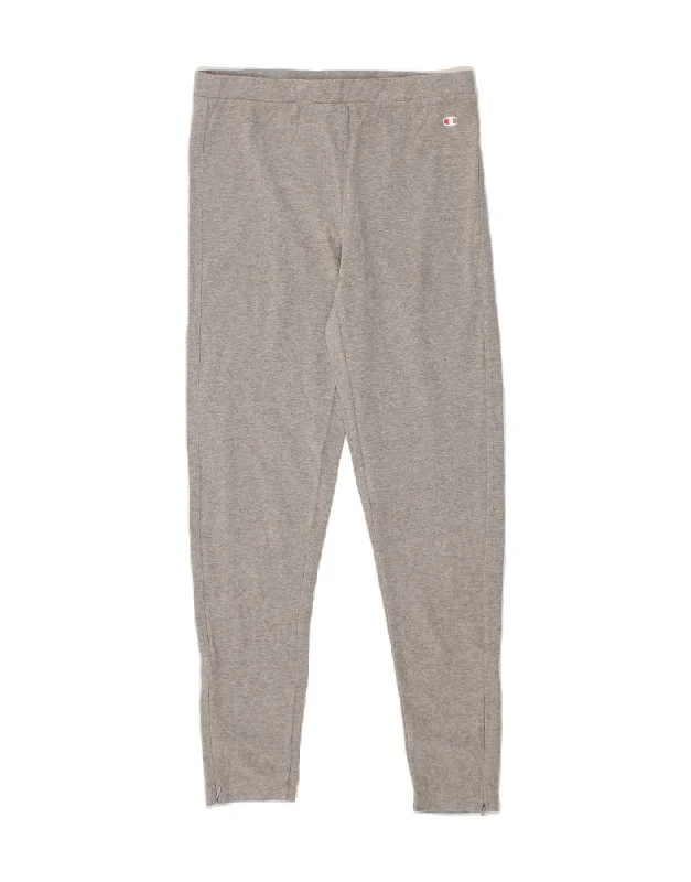 CHAMPION Womens Leggings UK 16 Large Grey Cotton Stylish Everyday Leggings