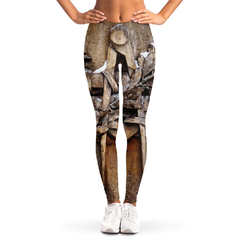 Freemasonry Emblem Print Women's Leggings Stylish Camo Print Leggings