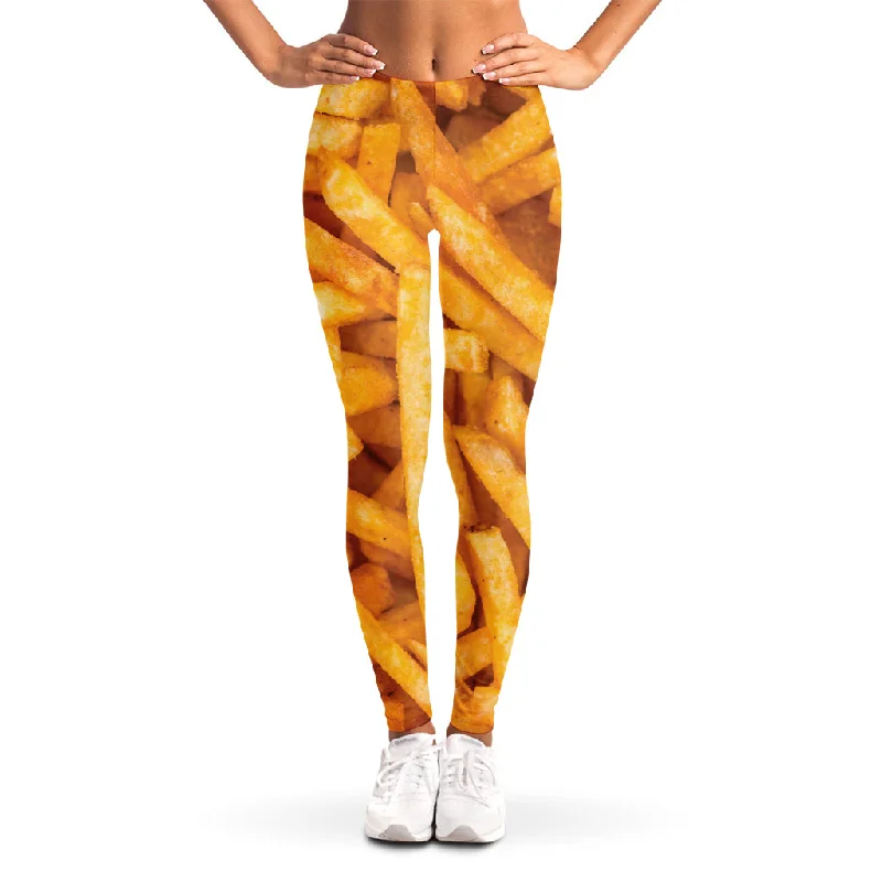 French Fries Print Women's Leggings Fashionable Sports Leggings