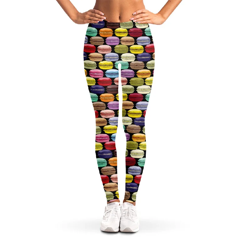 French Macarons Pattern Print Women's Leggings Cozy Sweat-Wicking Leggings