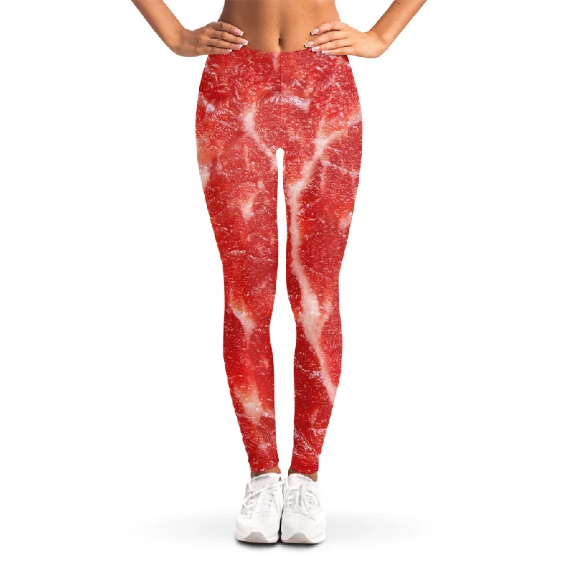 Fresh Meat Print Women's Leggings Stylish Stretch-Waist Leggings