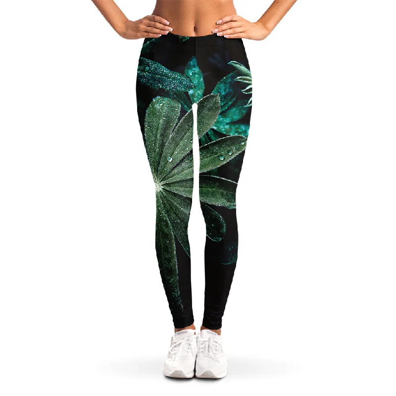 Fresh Tropical Leaf Print Women's Leggings Fashionable Seamless Leggings