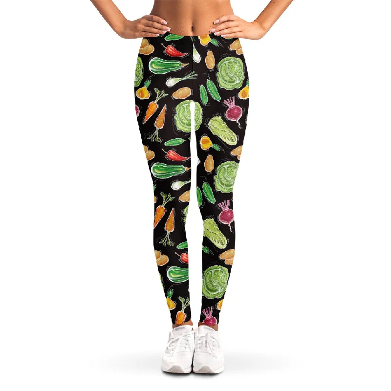 Fresh Vegetable Pattern Print Women's Leggings Comfortable Lounge Leggings