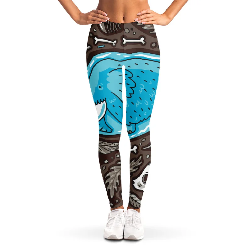 Frozen Mammoth And Fossil Print Women's Leggings Casual Sporty Leggings