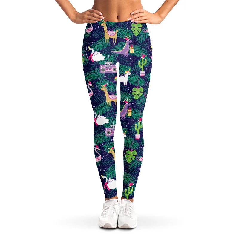 Funny Christmas Decoration Pattern Print Women's Leggings Stylish High-Waisted Leggings