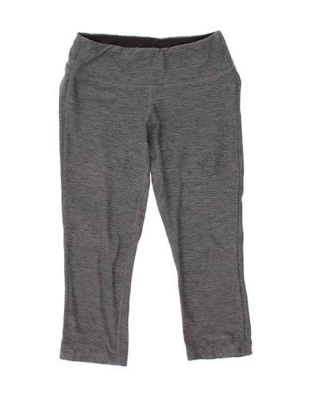 NEW BALANCE Womens Capri Leggings UK 8 Small  Grey Flecked Polyester Comfortable Cold Weather Leggings