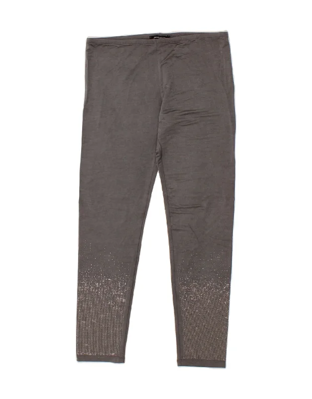 ROCCOBAROCCO Womens Leggings UK 14 Medium  Grey Trendy Sweat-Wicking Workout Leggings