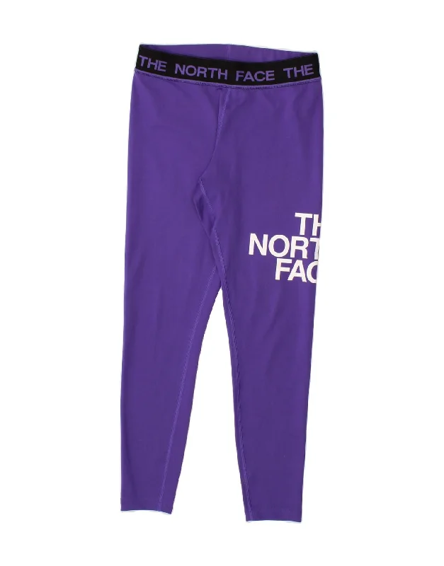 THE NORTH FACE Womens Graphic Leggings UK 14 Medium Purple Polyester Comfortable Workout Fitness Leggings