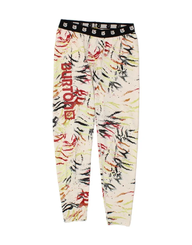BURTON Womens Graphic Leggings UK 10 Small  Multicoloured Polyester Trendy Polka Dot Leggings