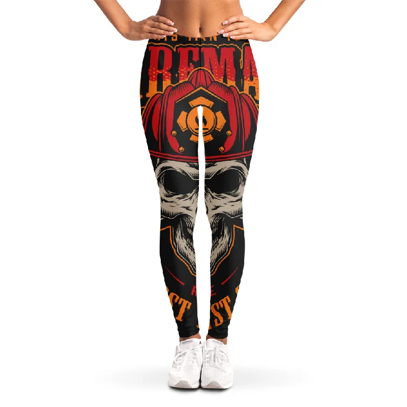 Firefighter First In Last Out Print Women's Leggings Chic Smooth Fit Leggings