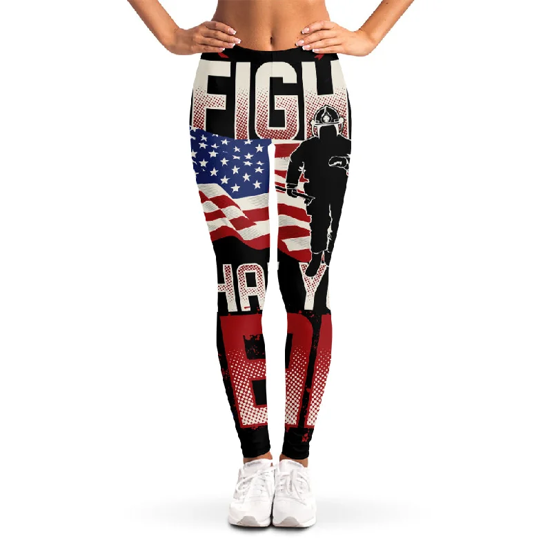 Firefighter I Fight What You Fear Print Women's Leggings Cozy Lounge Pants Leggings