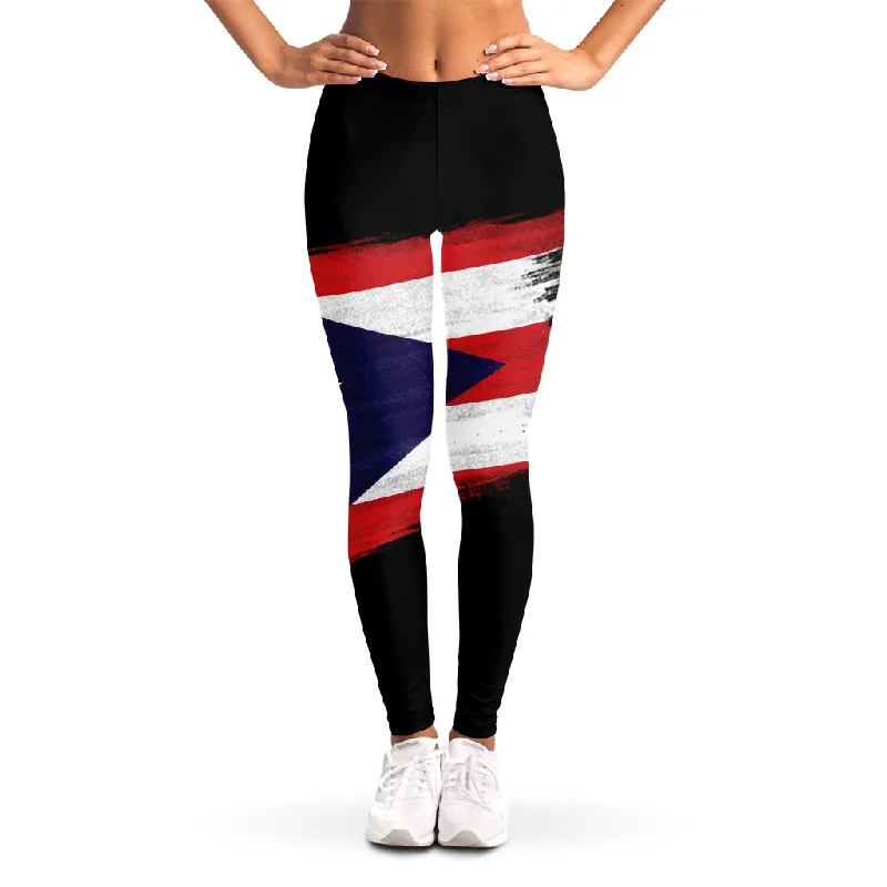 Flag Of Puerto Rico Print Women's Leggings Fashionable Smooth Fit Leggings