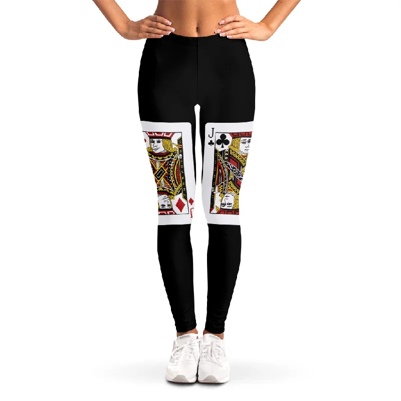 Four Jacks Playing Cards Print Women's Leggings Comfortable Athletic Tights