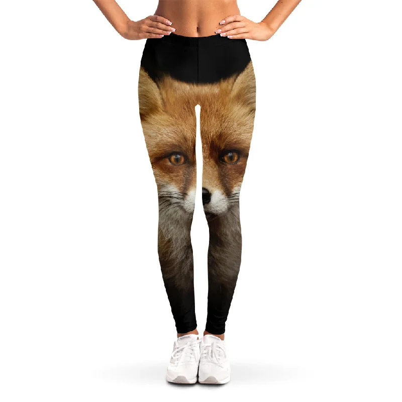 Fox Portrait Print Women's Leggings Stylish Sporty Performance Leggings