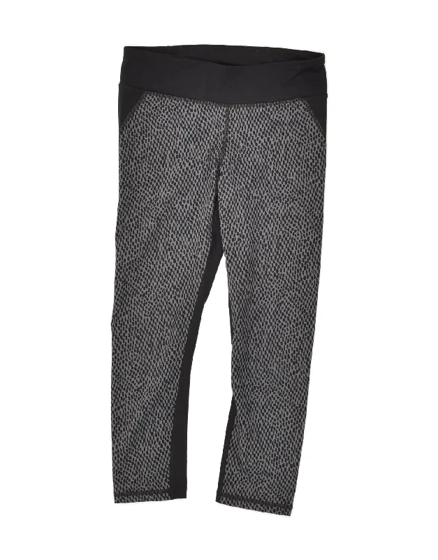 UNDER ARMOUR Womens Heat Gear Leggings UK 10 Small Black Spotted Cozy Full-Length Workout Leggings
